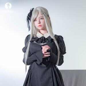 SHEDOLL 顧小雨 158cm 哥德蘿莉塔 · 銀金髮絲+可動關節 · 蕾絲吊帶襪坐姿 · 私處復刻定制